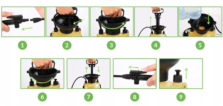 OPRYSKIWACZ RĘCZNY CIŚNIENIOWY OGRODOWY LANCA Z WĘŻEM 171 CM REGULACJA 5L