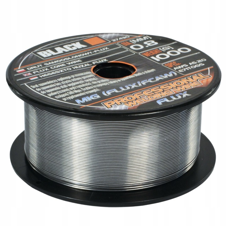 DRUT SPAWALNICZY SAMOOSŁONOWY 0,8 1000g FLUX BLACK PREMIUM