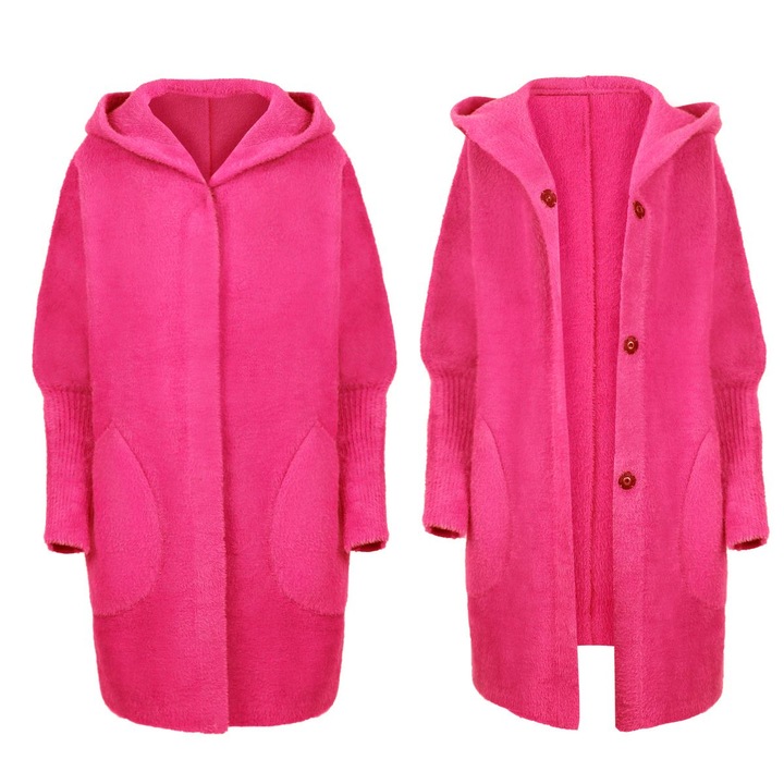 PŁASZCZ ALPAKA KAPTUR WEŁNA OVERSIZE KOLORY