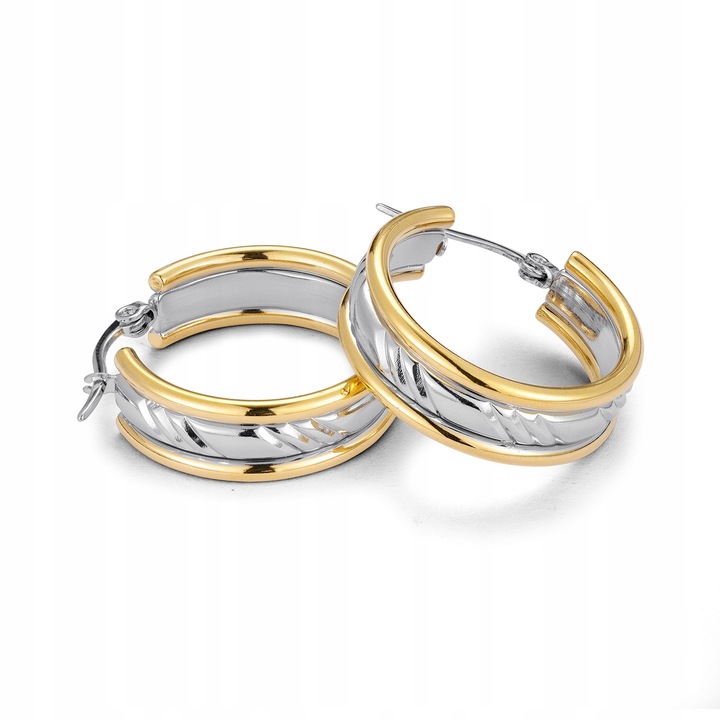 Kolczyki koła stal szlachetna chirurgiczna 316L pozłacana antyalergiczne