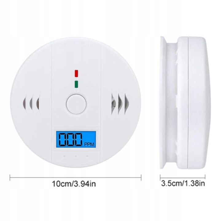 CZUJNIK CZADU TLENKU WĘGLA LCD DETEKTOR CO ALARM WYKRYWACZ BEZPRZEWODOWY