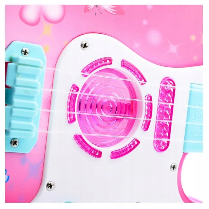 GITARA ROCKOWA DLA DZIECI ŚWIECI GRA INSTRUMENT DŹWIĘK