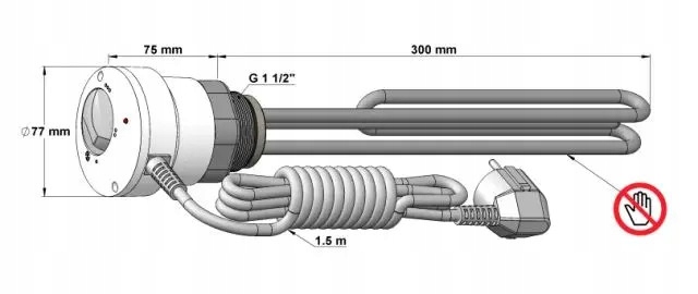 Grzałka elektryczna Elektromet do bojlera EJK Mini 2kw 2000 W 6/4"