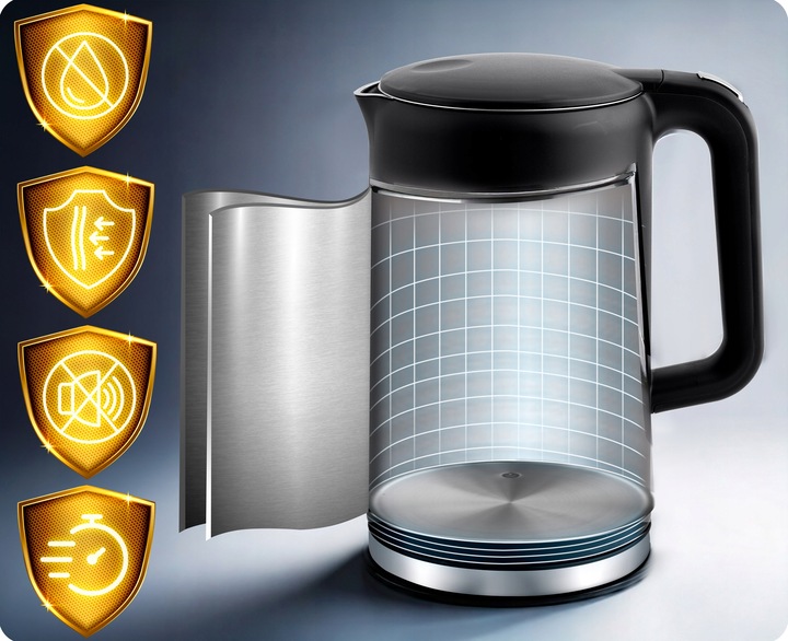 CZAJNIK ELEKTRYCZNY REGULACJA TEMPERATURY 2200W PANEL DOTYKOWY 1,7L BERDSEN