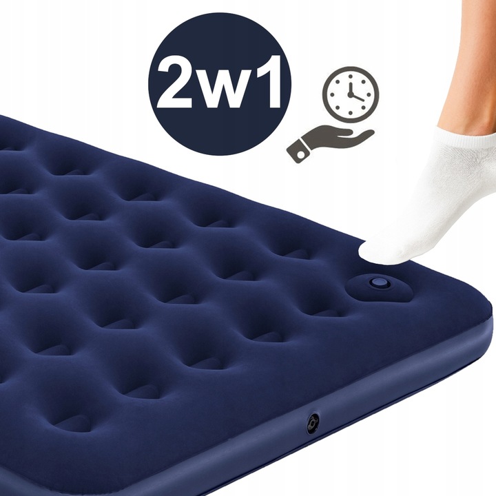 MATERAC DMUCHANY DWUOSOBOWY BESTWAY z pompką ŁÓŻKO TURYSTYCZNE 203 x 152CM