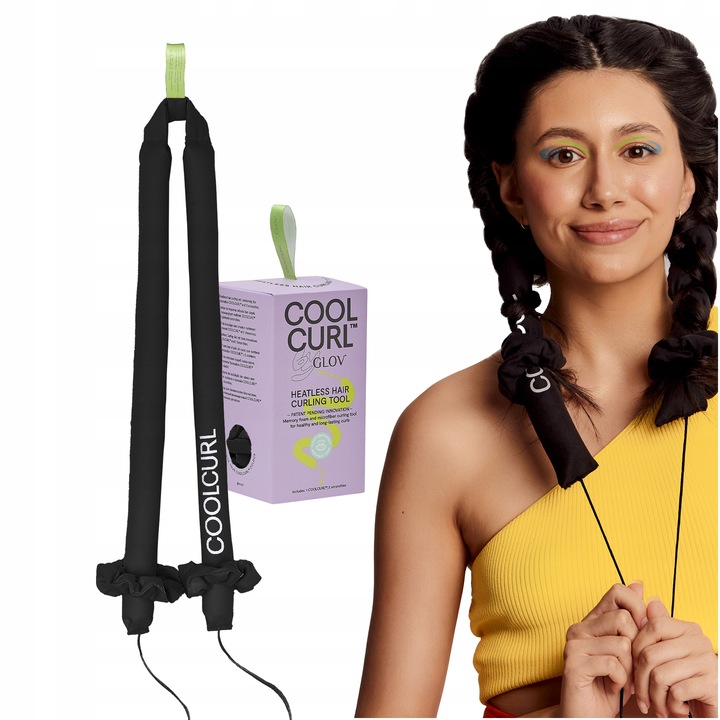 GLOV Lokówka do kręcenia fal i loków bez ciepła, z pianką memory, czarna