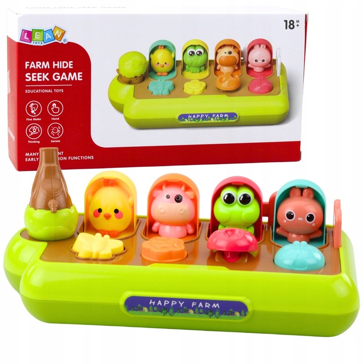 WYSKAKUJĄCE ZWIERZĄTKA ZABAWKA EDUKACYJNA POP-UP INTERAKTYWNA DLA DZIECI