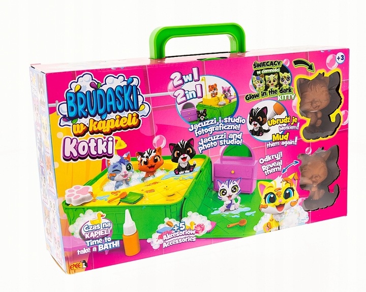 BRUDASKI W KĄPIELI ZESTAW JACUZZI SPA 2 KOTKI + BŁOTKO + AKCESORIA EPEE