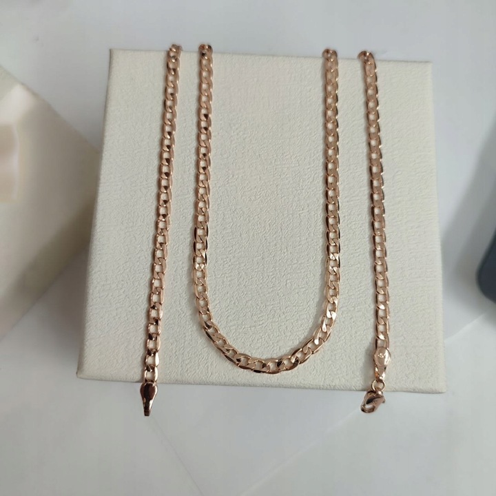 60 cm Łańcuszek złoty stal chirurgiczna damski pancerka męski 3,5 mm