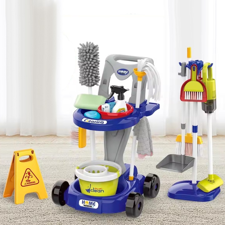WÓZEK ODKURZACZ DUŻY ZESTAW DO SPRZĄTANIA MOP MATADI 29 AKC. DLA DZIECI