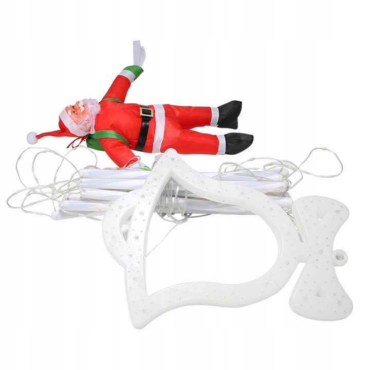 ŚWIĄTECZNE LAMPKI LED DRABINKA ŚWIĘTEGO MIKOŁAJA 8 TRYBÓW 160 CM