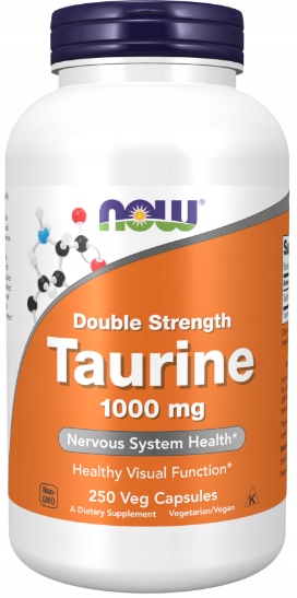 NOW Foods Taurine 1000mg TAURYNA UKŁAD NERWOWY 250 vege kaps