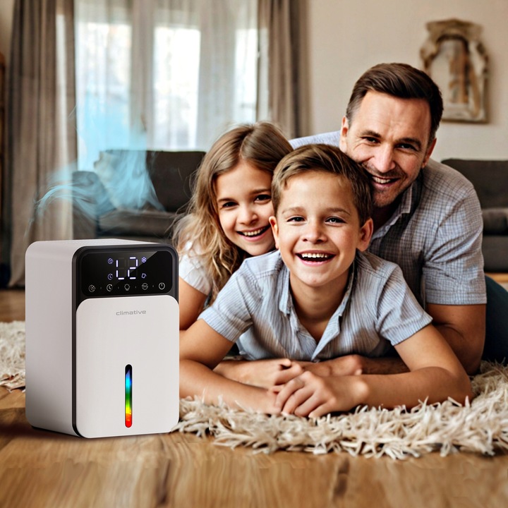 Cichy osuszacz LUXE 1200ml UV + LED wydajny pochłaniacz wilgoci do domu