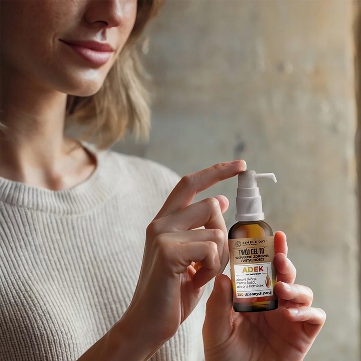 ADEK 250 PORCJI Wit. A 800µg Wit. D 50µg (2000 IU) Wit. E 12mg Wit. K 75µg