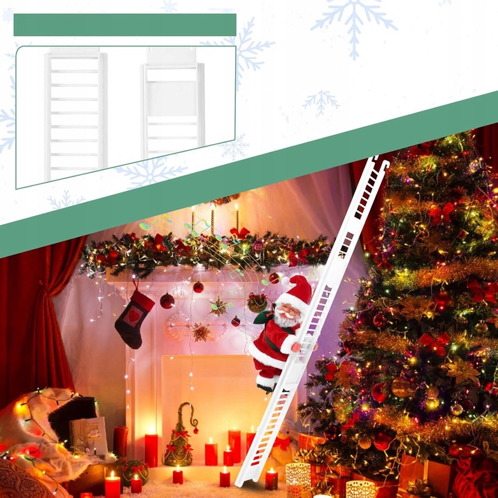 Elektryczna Drabina Wspinaczkowa Święty Mikołaj Świąteczna Figurka Muzyczna
