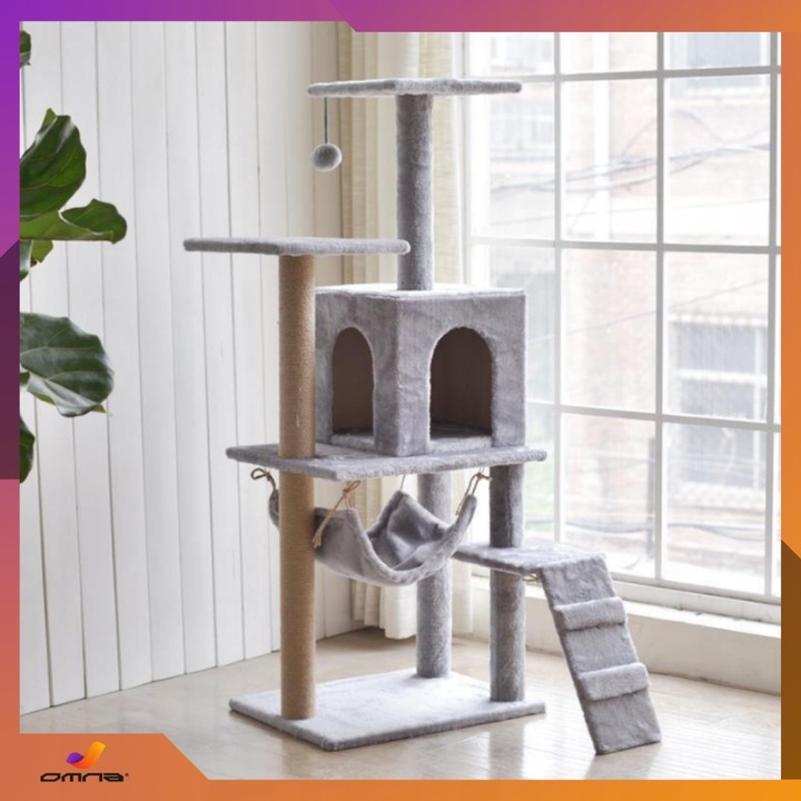 Drapak budka dla kota duży wysoki legowisko dla dużego kota drabinka słupek