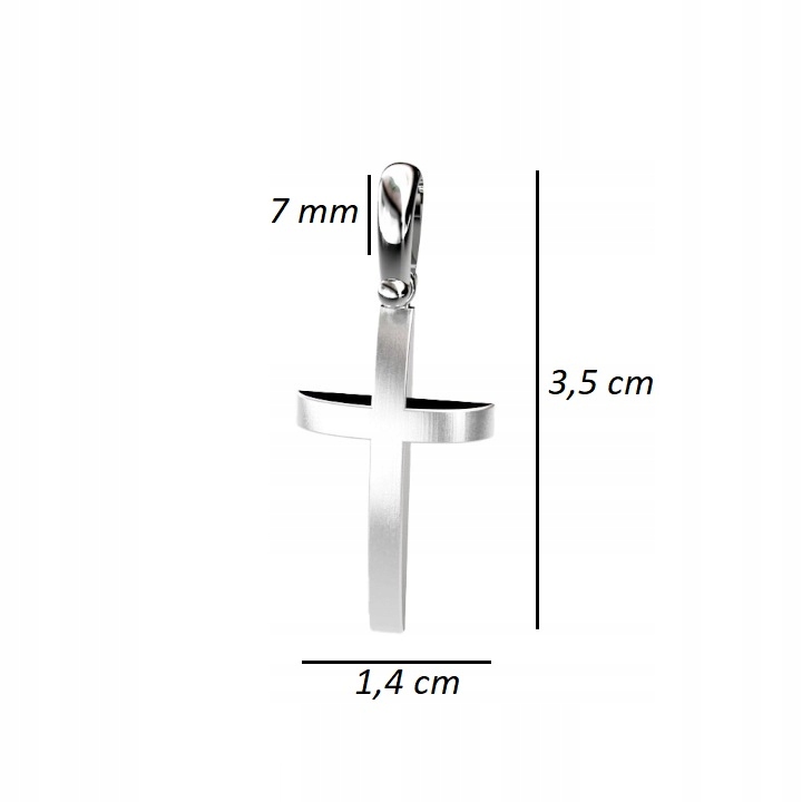 SREBRNY MĘSKI RODOWANY KRZYŻYK ZAWIESZKA KRZYŻ KATOLICKI SREBRO 925 PREZENT
