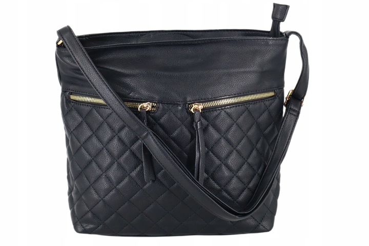 Torebka damska listonoszka klasyczna miękka z długim paskiem pikowana