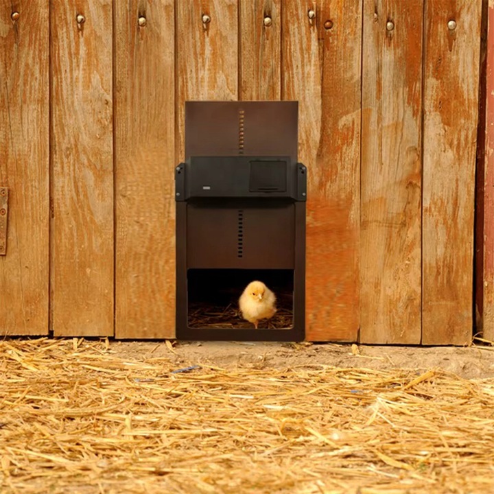 AUTOMATYCZNE DRZWI DO KURNIKA OTWIERANIE DRZWI IP45 Z CZUJNIKIEM ŚWIATŁA