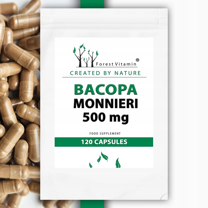 BACOPA MONNIERI BRAHMI 500mg PAMIĘĆ BAKOPA 120 k
