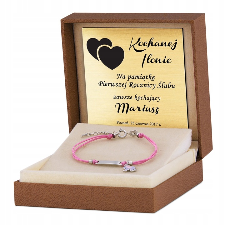 BRANSOLETKA SREBRNA 925 SŁONIK ID GRAWER YB208