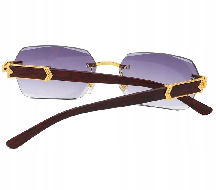 Okulary Przeciwsłoneczne bezramkowe prostokątne Damskie męskie UV400 Brąz