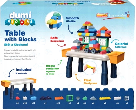Dumel DUŻE KLOCKI GUMOWE MIĘKKIE PREZENT DLA ROCZNEGO DZIECKA na mikołaja