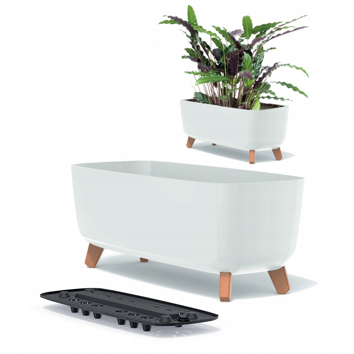 Doniczka na nóżkach Gracia Case DGCL400 Biała