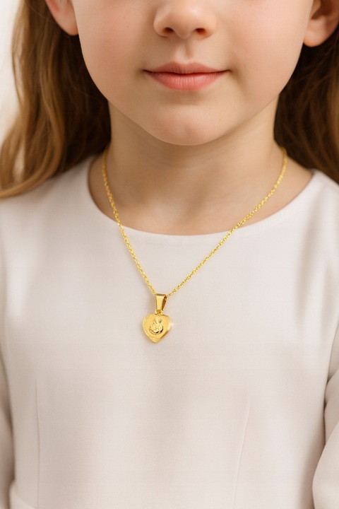 Złoty Łańcuszek z Medalikiem 925 Matka Karmiąca Chrzest Komunia Grawer