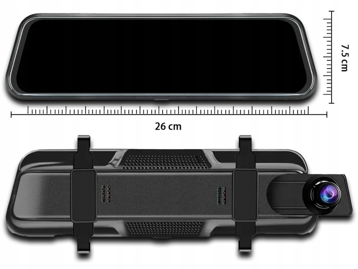 WIDEOREJESTRATOR JAZDY DOTYKOWY KAMERA COFANIA REJESTRATOR PRZÓD TYŁ MenuPL