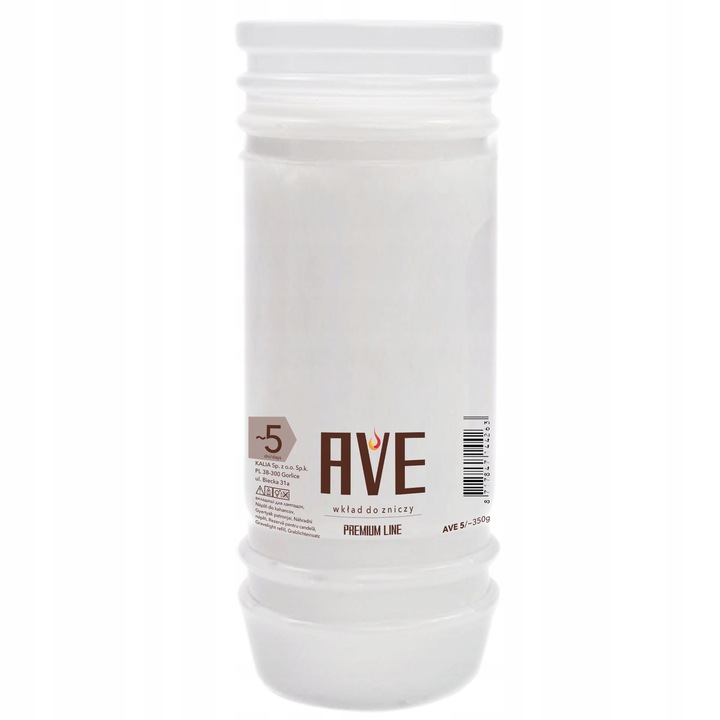 ZESTAW WKŁADÓW WKŁADY DO ZNICZY PARAFINOWE PREMIUM AVE 5 ZGRZEWKA 28 SZT