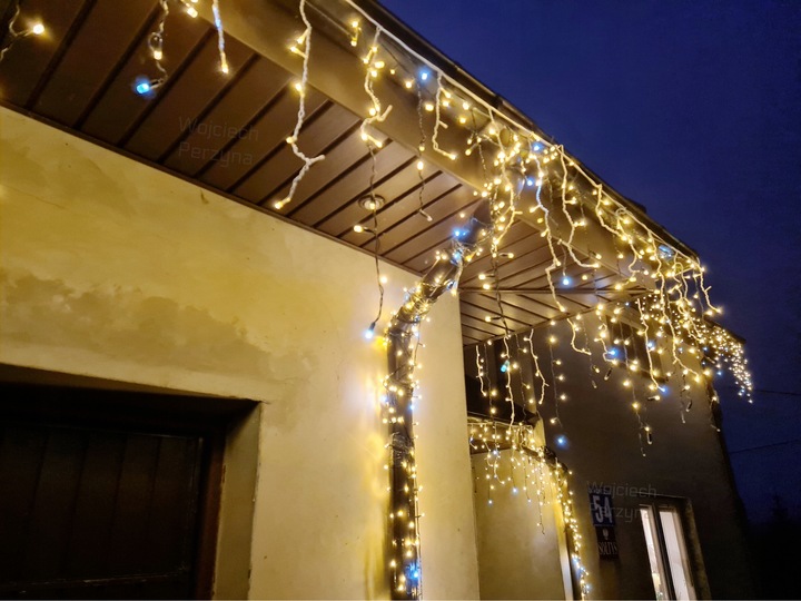 SOPLE 300 LED 11M ZEWNĘTRZNE LAMPKI KURTYNA +FLASH