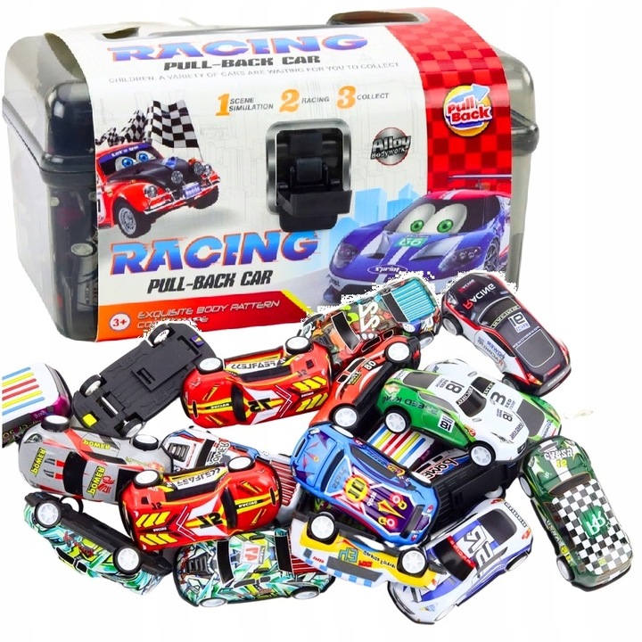 DUŻY ZESTAW SAMOCHODÓW RESORKI resoraki W WALIZCE AUTKA autko z napędem