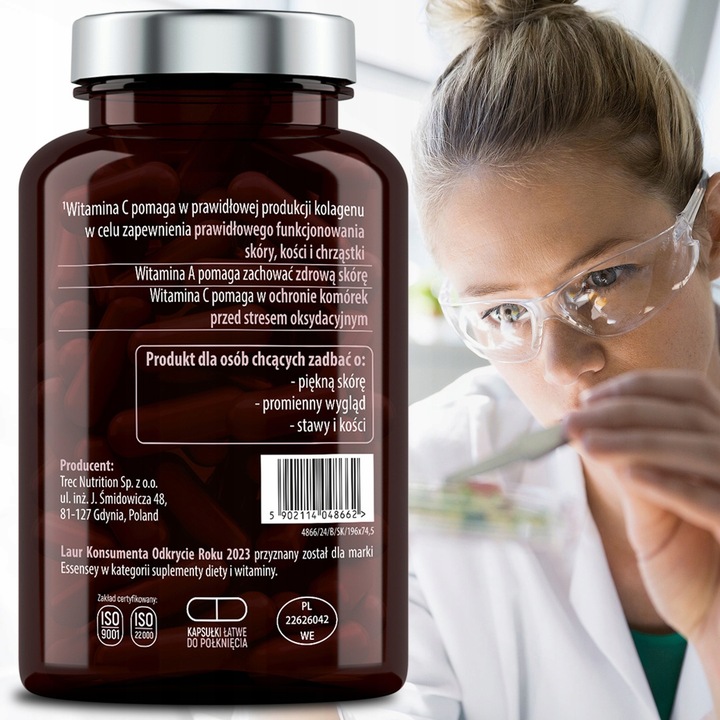 KOLAGEN RYBI MOCNE STAWY SKÓRA KOŚCI + KWAS HIALURONOWY KOENZYM Q10 WIT C A