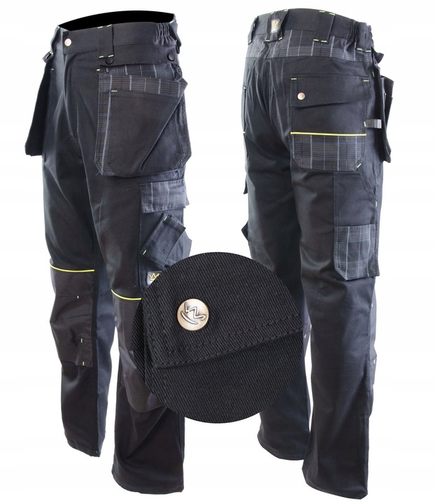 Spodnie robocze monterskie z kieszeniami Stretch Cordura elastan r 28