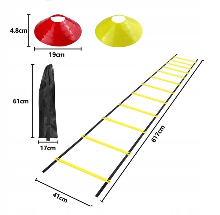 SET PIŁKARSKI DRABINKA PACHOŁKI SKAKANKA AB WHEEL DRABINA KOORDYNACYJNA PRO