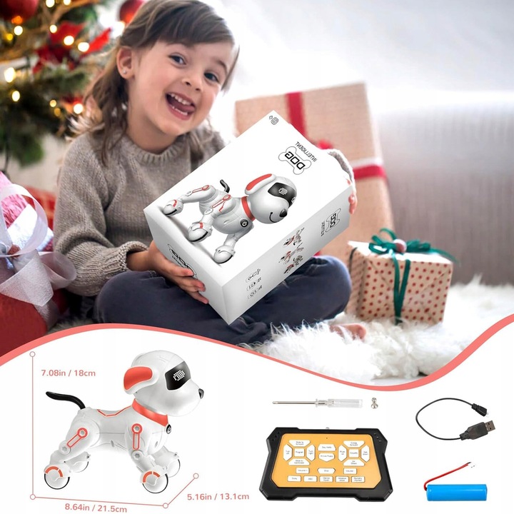 PIESEK ROBOT INTERAKTYWNY ZDALNIE STEROWANY GŁOSEM PROGRAMOWANY KOMENDY