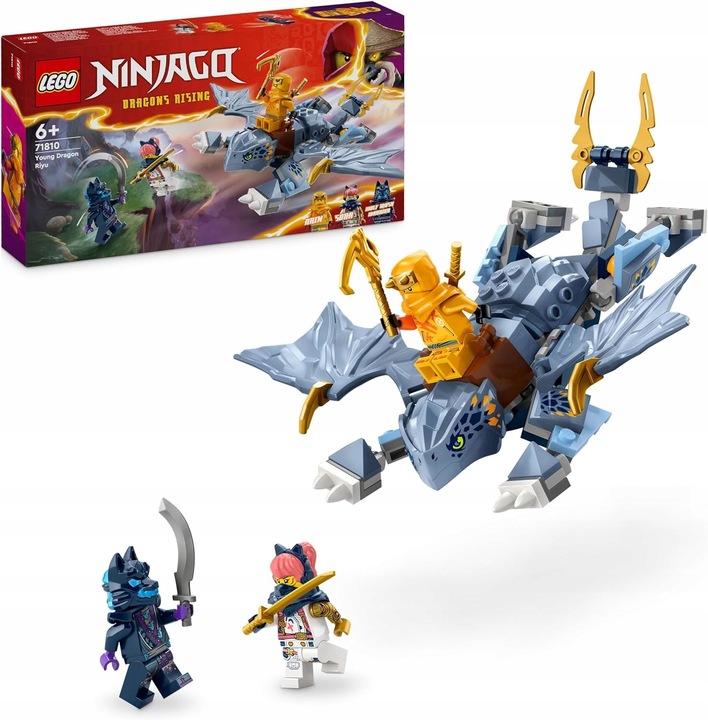 LEGO NINJA GO 71810 NIEBIESKI SMOK RUCHOMY SMOCZĄTKO FIGURKI RIYU FIGURKA