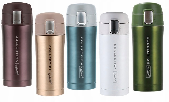 Brązowy KUBEK TERMICZNY TERMOS Stalowy Bidon 320ml Maestro Brown