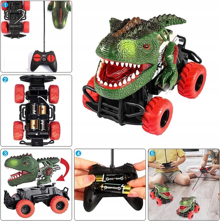 AUTO ZDALNIE STEROWANE SAMOCHÓD DINOZAUR RC LED