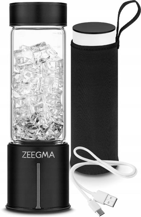 Blender Przenośny Bezprzewodowy DUŻY 465ml 300W ZEEGMA Go Plus CZARNY