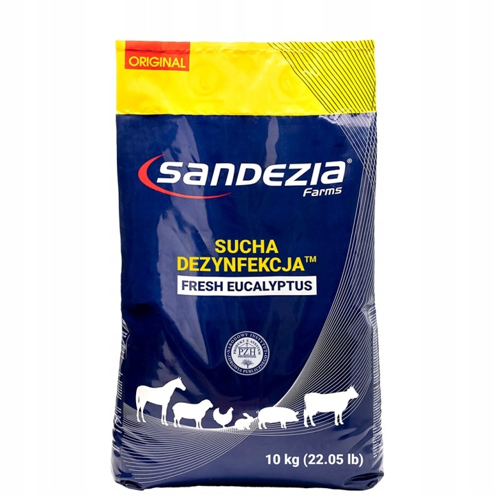 SANDEZIA SUCHA DEZYNFEKCJA 10KG DRÓB NIOSKI KURNIK WIRUSY BAKTERIE POSYPKA