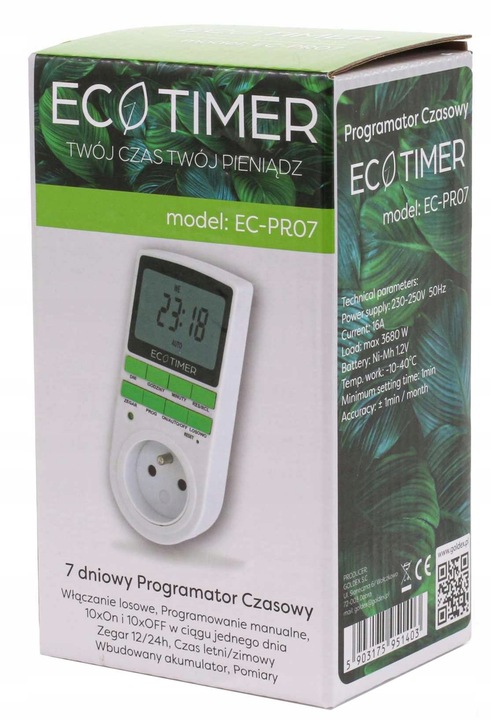 PROGRAMATOR CZASOWY WŁĄCZNIK WYŁĄCZNIK TIMER CYFROWY LCD - Polskie Menu