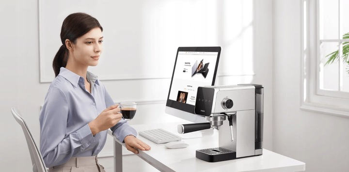 Ekspres ciśnieniowy do kawy Xiaomi Ekspres Semi-Automatic|1350W| Srebrny |