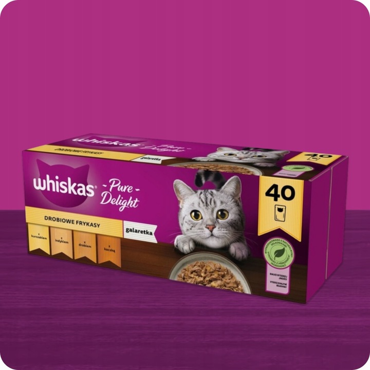 MOKRA KARMA WHISKAS DROBIOWE FRYKASY W GALARETCE 40X85G