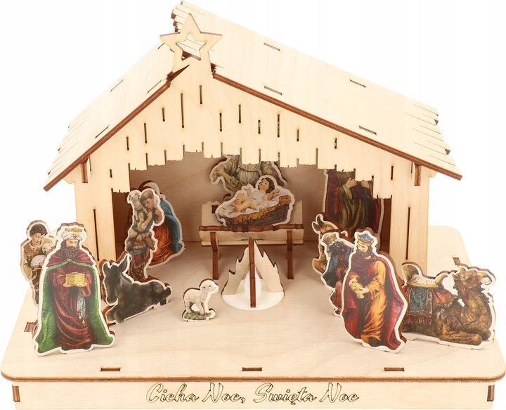 SZOPKA BOŻONARODZENIOWA STAJENKA LED 25,5 CM 3D V6