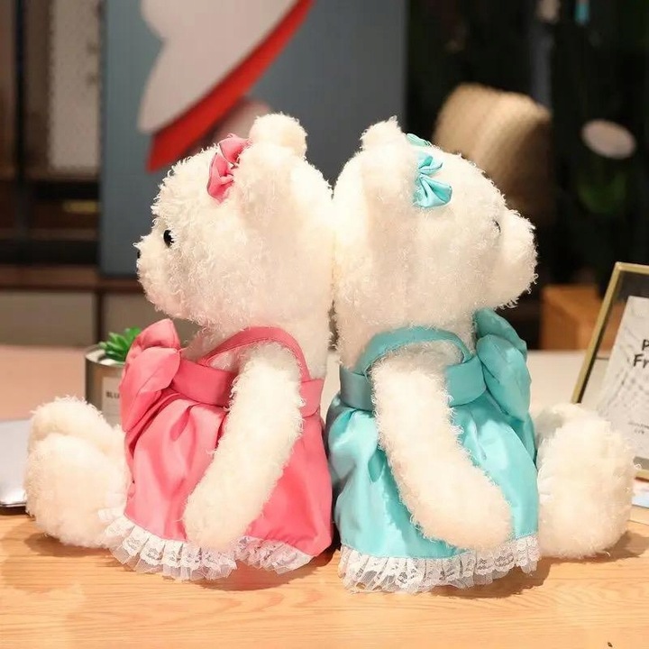 Pluszowy mięciutki MIŚ w sukience 34cm kolory