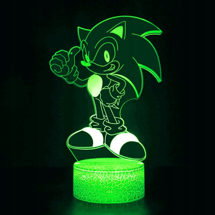 Lampka 3D nocna led usb Mały Sonic z bajki