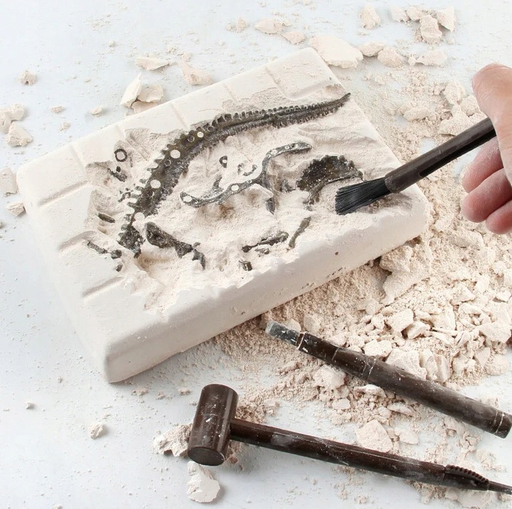 ZESTAW ARCHEOLOG WYKOPALISKA SKAMIELINY DINOZAUR SZKIELET T-REX + GRATIS