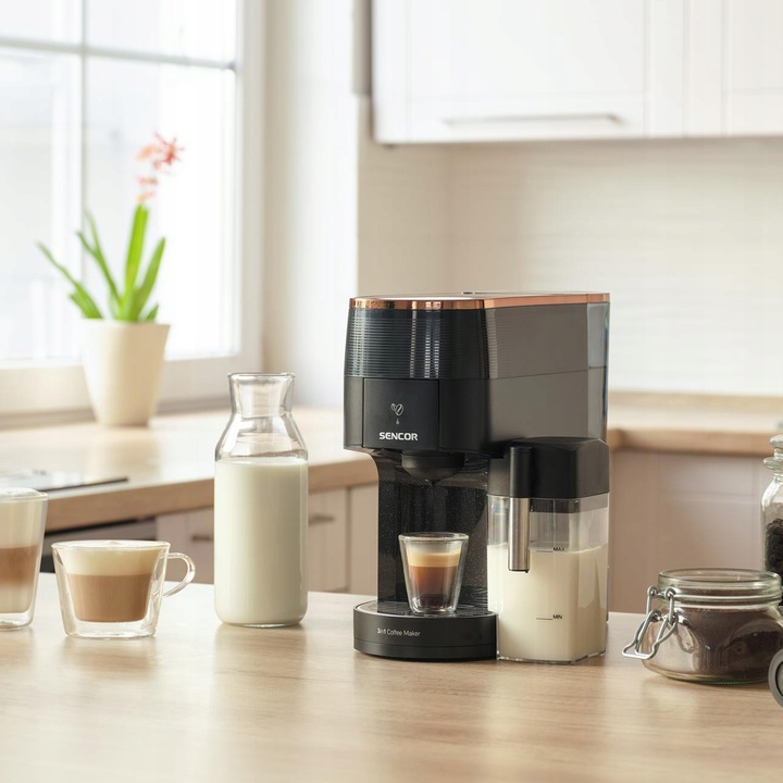 Ekspres do Kawy Kapsułkowy 3W1 Sencor SCC3000BK 1450W Nespresso Dolce Gusto